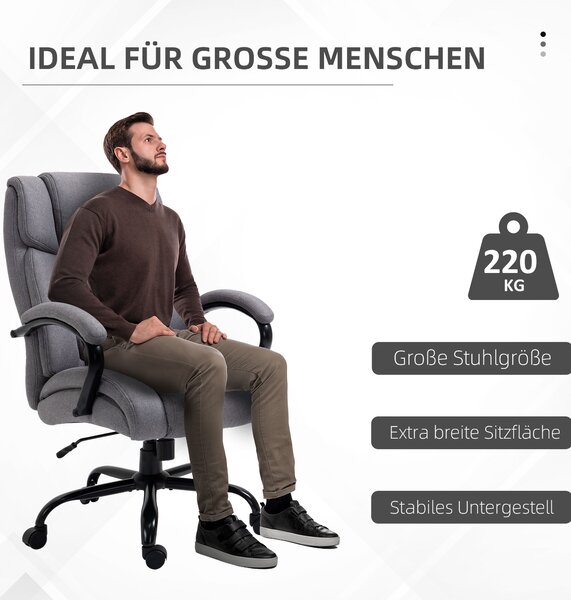 Kancelářské křeslo VINSETTO nosnost 220 kg šedá