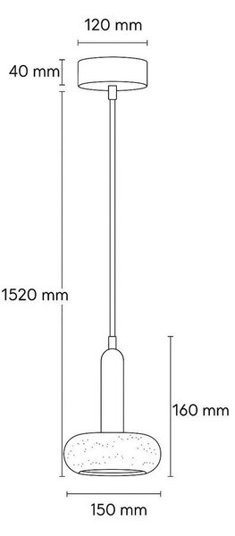Hnědé/béžové LED závěsné svítidlo s kamenným stínidlem ø 15 cm Karo – Opviq lights