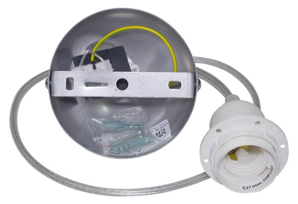 Duolla - Lustr na lanku KOBO 1xE27/15W/230V pr. 45 cm antracit/šedá/bílá