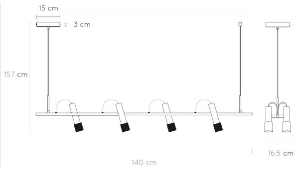 Lucide 20420/20/30 - LED Lustr na lanku DUELE 4xLED/5,3W/230V
