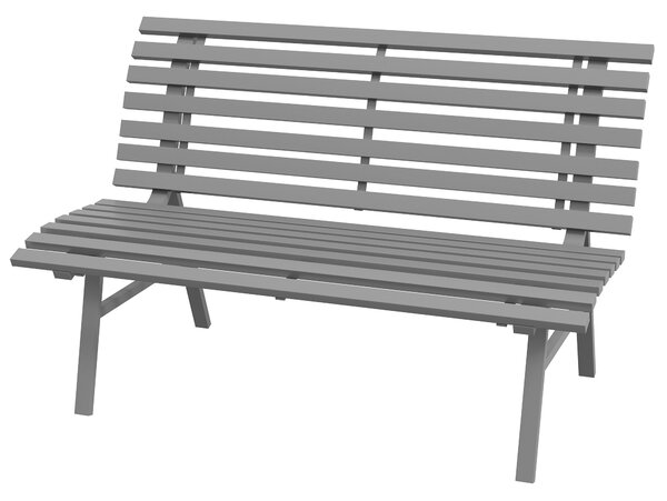 OUTSUNNY Zahradní lavička KLASIK dvoumístná hliníková 123 x 67 x 79 cm šedá