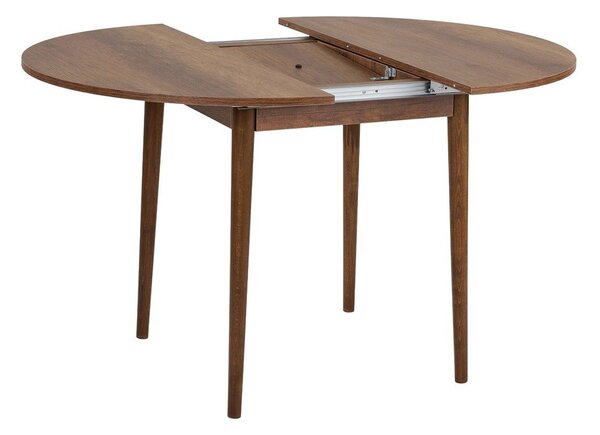 Kulatý rozkládací jídelní stůl s přídavnou deskou v dekoru ořechu ø 100 cm Viona – Kalune Design