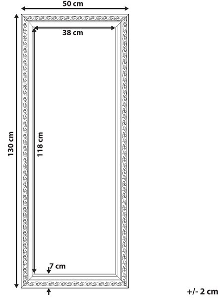 Zrcadlo MAULEON 50 cm 130 cm Krémově bílá