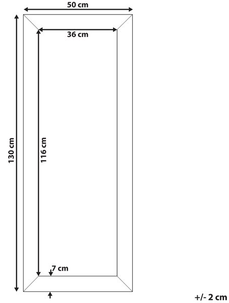 Zrcadlo MARANS 50 cm 130 cm Hnědá