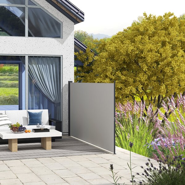 OUTSUNNY Boční výsuvná markýza 300 x 140 cm světle šedá