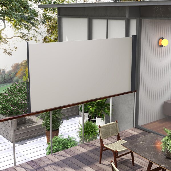 OUTSUNNY Boční výsuvná markýza 300 x 140 cm světle šedá