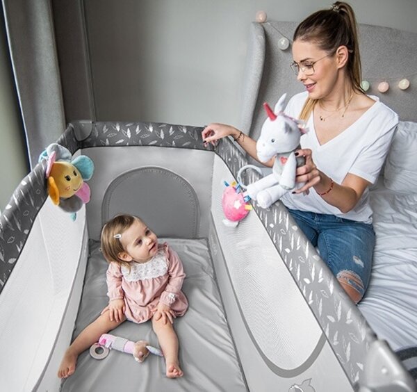 BabyOno - Cestovní postýlka BASIC šedá