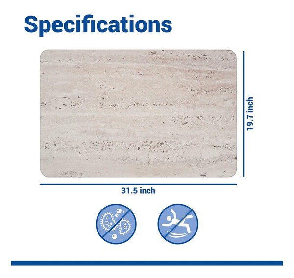 Světle hnědá z křemeliny koupelnová předložka 50x80 cm Puna – Wenko