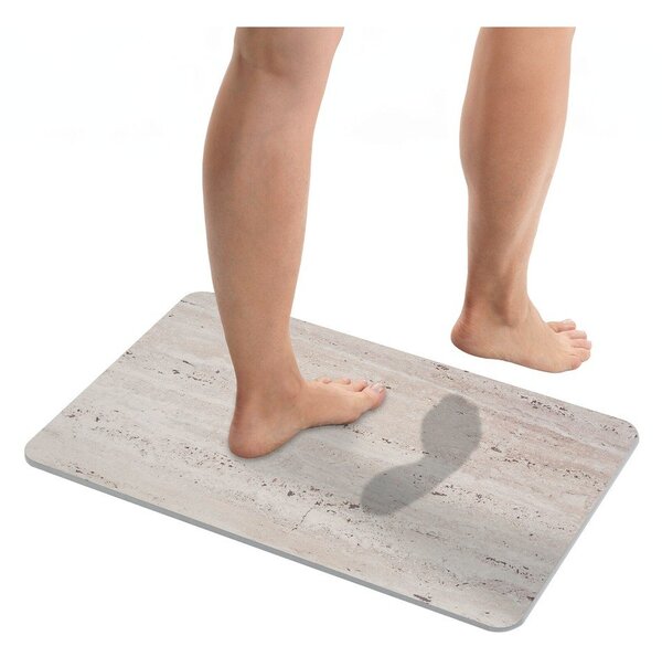 Světle hnědá z křemeliny koupelnová předložka 50x80 cm Puna – Wenko