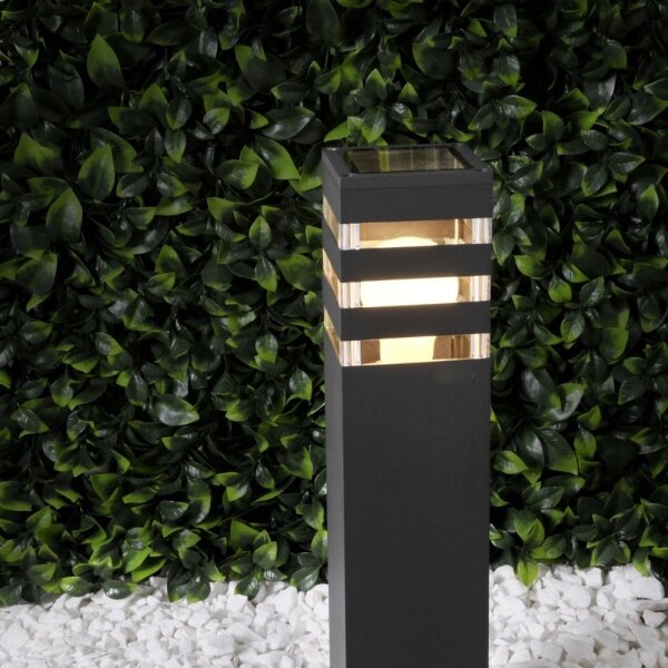 Venkovní lampa se senzorem TEKSAS 1xE27/12W/230V IP44 74 cm antracit