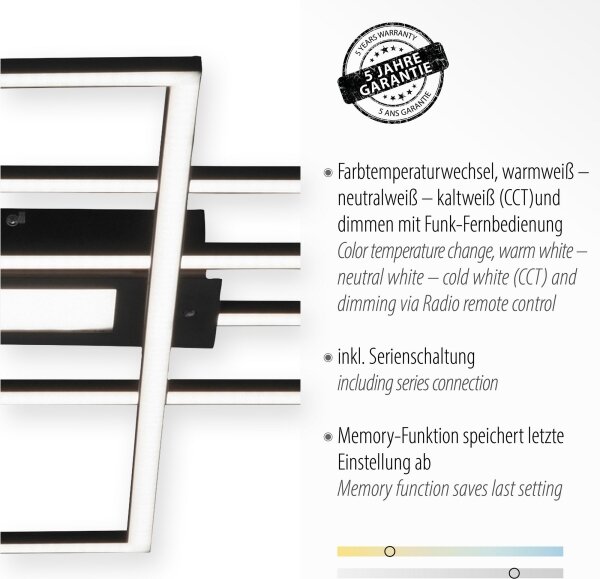 Leuchten Direkt 14693-18-LED Stmívatelné stropní svítidlo ASMIN LED/48W/230V +DO