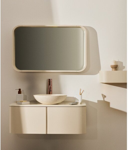 Béžová závěsná skříňka pod umyvadlo 90x35 cm Salaya – Kave Home