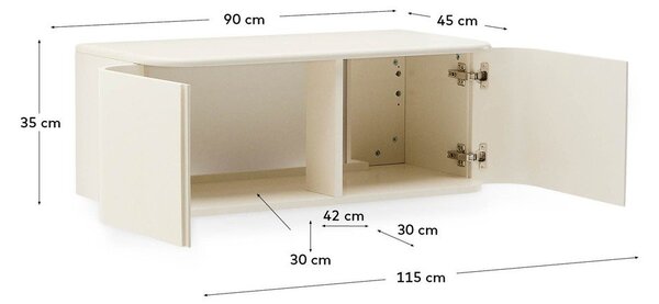 Béžová závěsná skříňka pod umyvadlo 90x35 cm Salaya – Kave Home