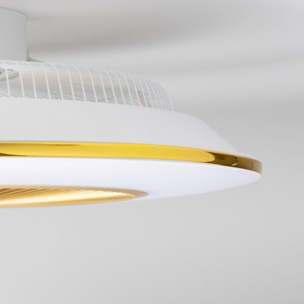 Brilagi - LED Stmívatelné svítidlo s ventilátorem AURA LED/38W/230V zlatá + DO