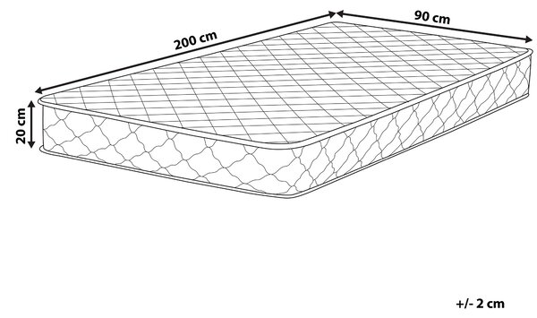 Matrace s taštičkovými pružinami FLEX DUO PLUS H3/4 tvrdá H2/3 středně tvrdá 90 x 200 cm
