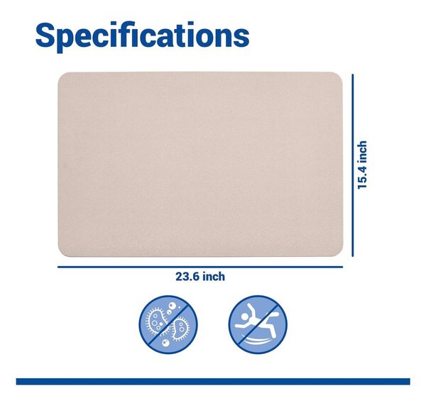 Béžová z křemeliny koupelnová předložka 39x60 cm Simi – Wenko