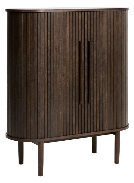 Skříňka v dekoru dubu s posuvnými dveřmi v tmavě přírodní barvě 100x118x40 cm Meta – Unique Furniture