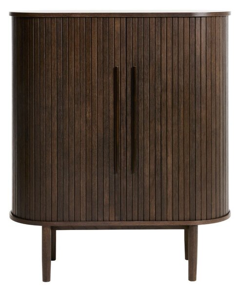 Skříňka v dekoru dubu s posuvnými dveřmi v tmavě přírodní barvě 100x118x40 cm Meta – Unique Furniture