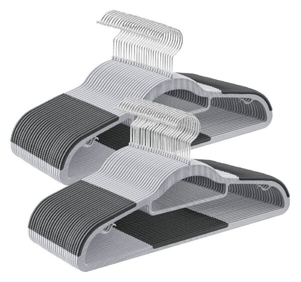 SONGMICS Ramínka na kabáty 50 ks protiskluzová 42 cm šedá
