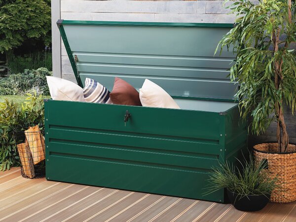 Úložný box CEBROSA 132 cm 62 cm Kov Tmavě zelená