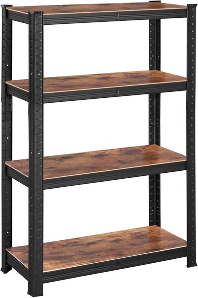 SONGMICS Ocelový regál s nosností až 520 Kg 80 x 160 x 40 cm hnědá černá