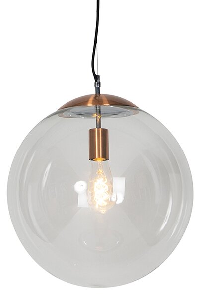 Skandinávská závěsná lampa měděná s čirým sklem - Ball 40