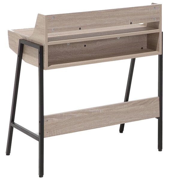 Psací stůl s regálem BROXTON 77 cm 46 cm se zásuvkami Světle hnědá