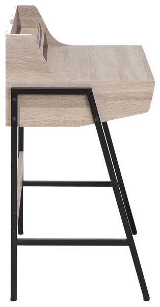 Psací stůl s regálem BROXTON 77 cm 46 cm se zásuvkami Světle hnědá