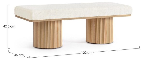 Krémová polstrovaná lavice z textilie bouclé Floriana – Bizzotto