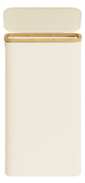 SONGMICS Prádelní koš skládací s víkem oxfordská tkanina 65 l vyjímatelná vložka 42 x 71 x 23 cm krémová