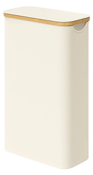SONGMICS Prádelní koš skládací s víkem oxfordská tkanina 65 l vyjímatelná vložka 42 x 71 x 23 cm krémová