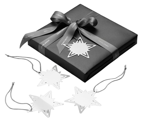 Znovupoužitelné jmenovky na dárky Star Silver – set 4 ks