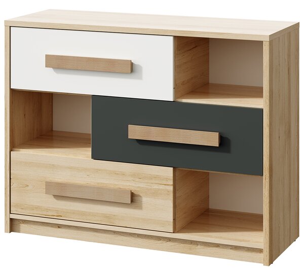 Nabbi Komoda se zásuvkami Aurin CH-1100-3DR - pískový artisan/bílá/antracit