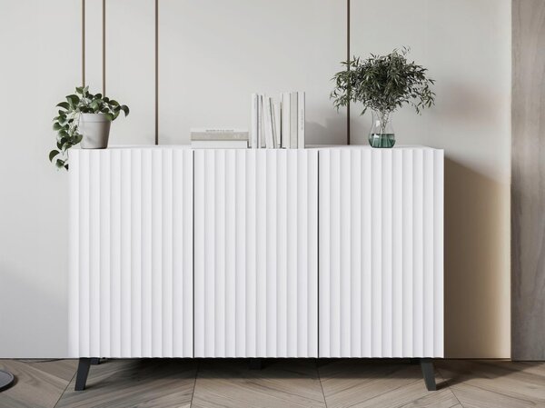 Třídveřová komoda PHUKET 120 cm, příborník MDF čelo, měkké zavírání