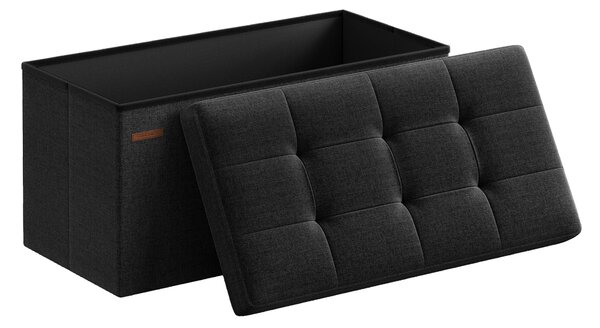 SONGMICS Taburet s úložným prostorem nosnost 300 kg 89 l 76 x 38 x 38 cm černá