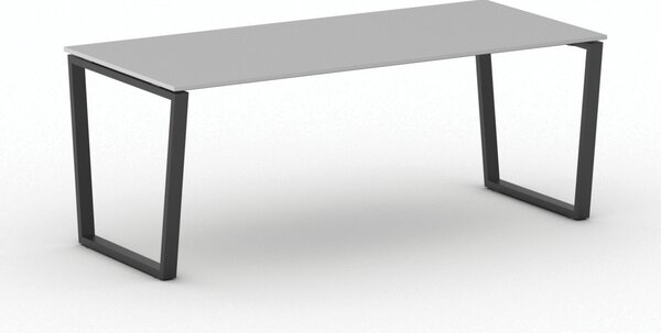 Kancelářský stůl PRIMO IMPRESS, 200x90 cm, černá podnož, šedá