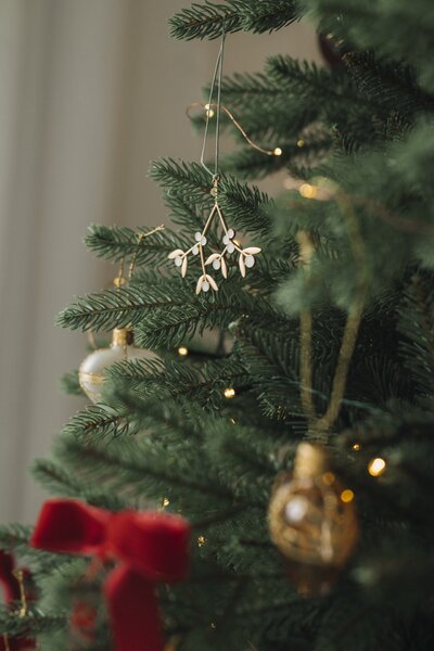 Kovová vánoční ozdoba Mistletoe Golden