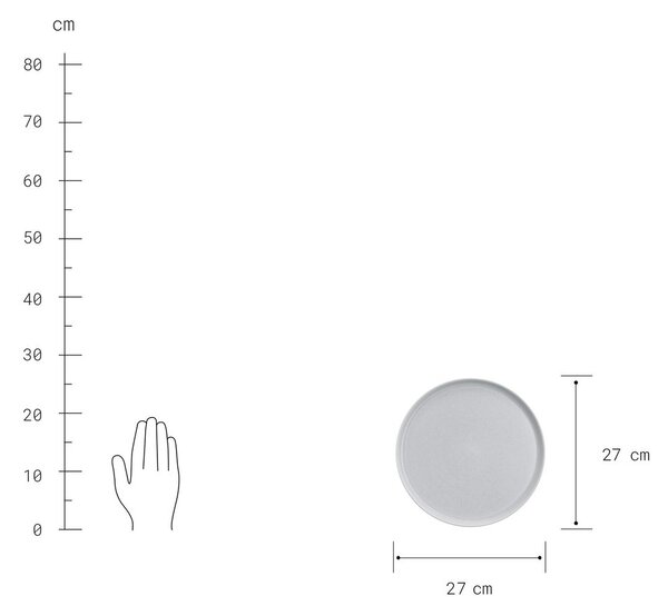 CASA NOVA Sada talířů 27 cm set 4 ks - šedá