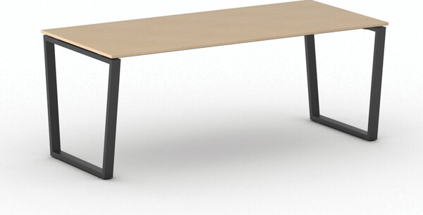 Kancelářský stůl PRIMO IMPRESS, 200x90 cm, černá podnož, buk