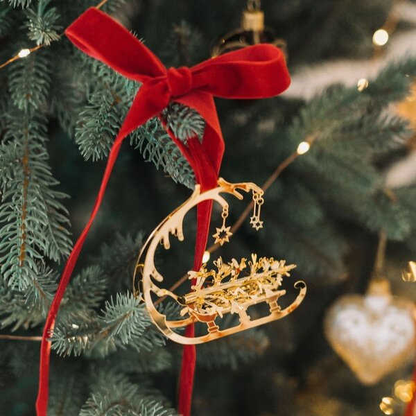 Pozlacená vánoční ozdoba Sleigh – speciální edice