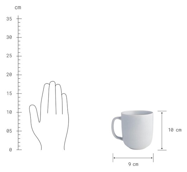 CASA NOVA Sada hrnků 400 ml set 4 ks - šedá