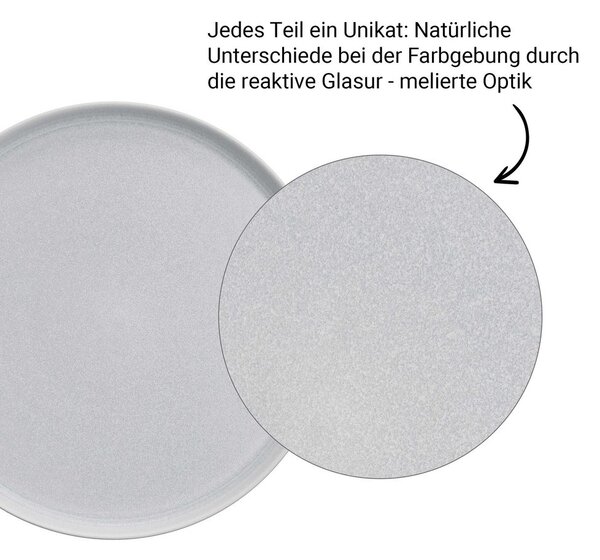 CASA NOVA Sada hlubokých talířů 22,5 cm set 4 ks - šedá