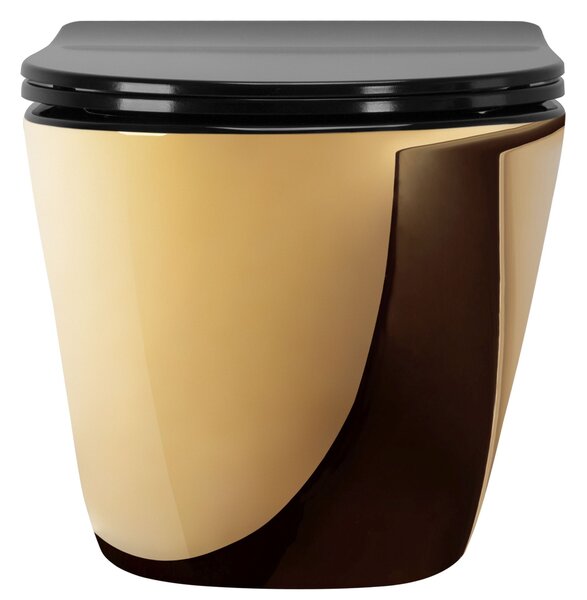 Závěsná WC mísa REA Carlo Mini Flat Gold/Black