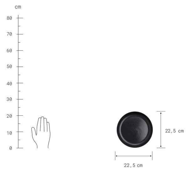 CASA NOVA Sada hlubokých talířů 22,5 cm set 4 ks - černá