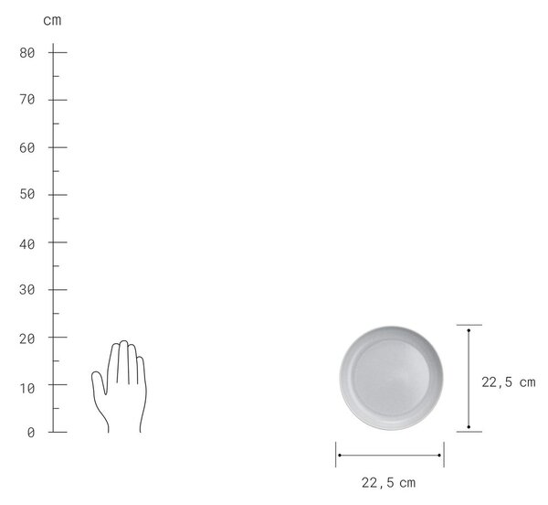CASA NOVA Sada hlubokých talířů 22,5 cm set 4 ks - šedá