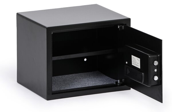 Nábytkový sejf s elektronickým zámkem a čtečkou otisků prstů, 300 x 380 x 300 mm