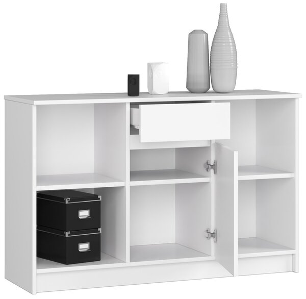 Ak furniture Rohový psací stůl B-17 s komodou bílý