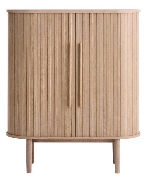 Skříňka v dekoru dubu s posuvnými dveřmi ve světle přírodní barvě 100x118x40 cm Meta – Unique Furniture