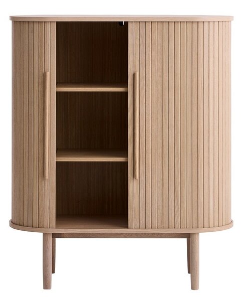 Skříňka v dekoru dubu s posuvnými dveřmi ve světle přírodní barvě 100x118x40 cm Meta – Unique Furniture