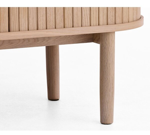 Skříňka v dekoru dubu s posuvnými dveřmi ve světle přírodní barvě 100x118x40 cm Meta – Unique Furniture